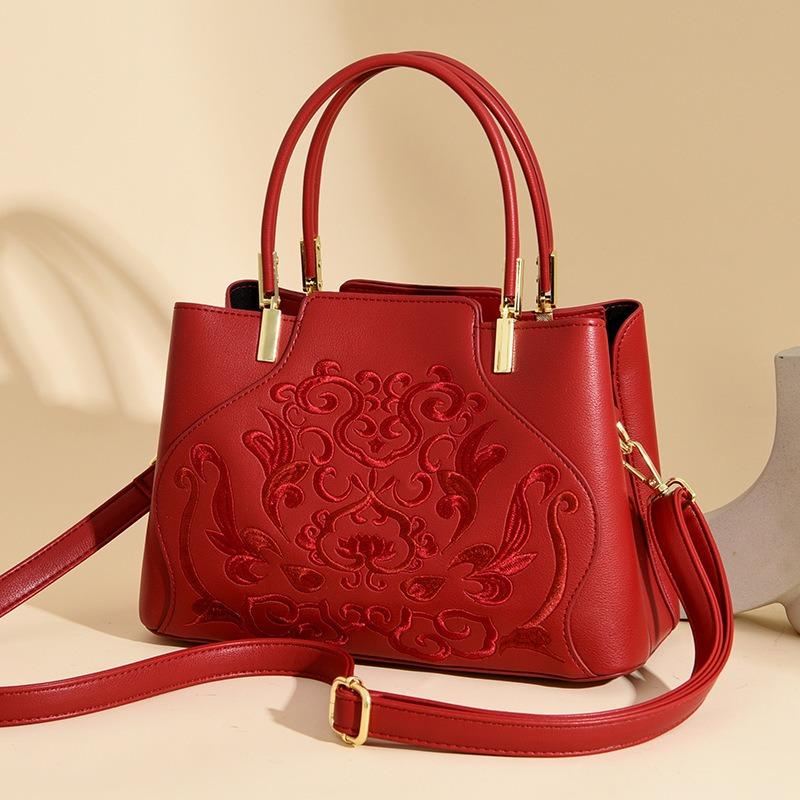 Wedding bag National style embroidery Festive bride wedding bag Fashion atmosphere Happy mother-in-law handbag Large capacity high-end bag