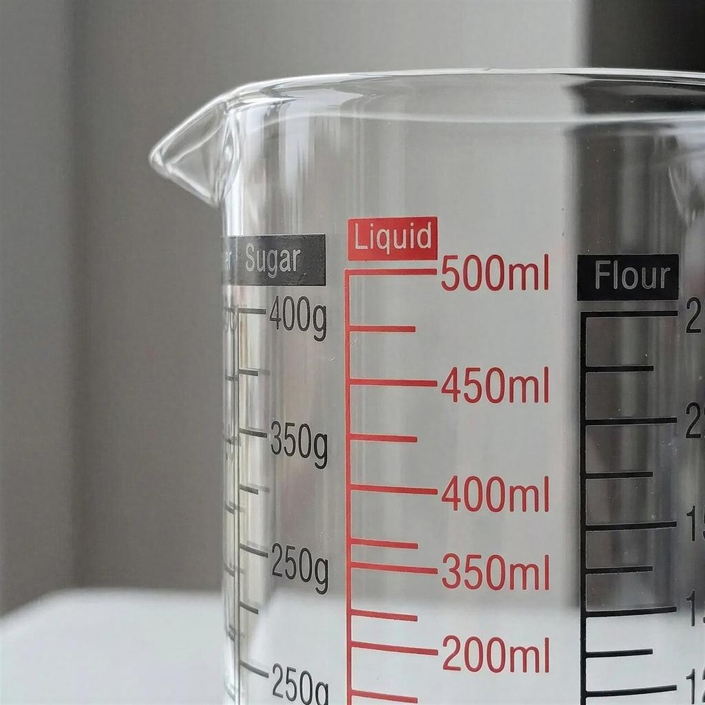 KITCHEN MEASURING JUG 500 ml HEAT-RESISTANT WITH MEASURING GRADUATION GLASS
