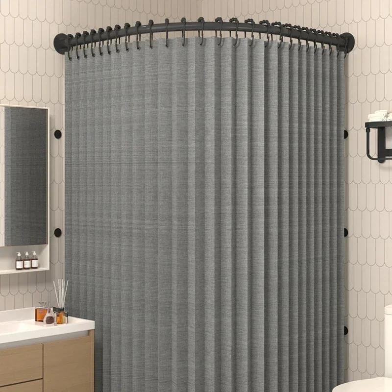 Mildew-proof Waterproof Toilet Non-porous Corner Magnetic Folding Invisible Shower Curtain Thickened Shower Partition Screen