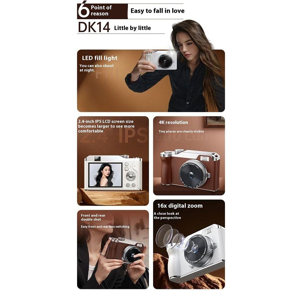 Autofocus Entry-Level CCD Camera 16x Zoom 64MP Photography Video Camcorder  Video Recording