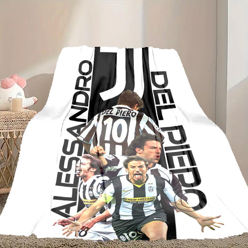 1 Stück Juventus Fußballclub Decke, Zuhause Bedruckte Überwurfdecke - Weiche Decke Geschenk für Familie, Waschbare Sofa Bettdecke
