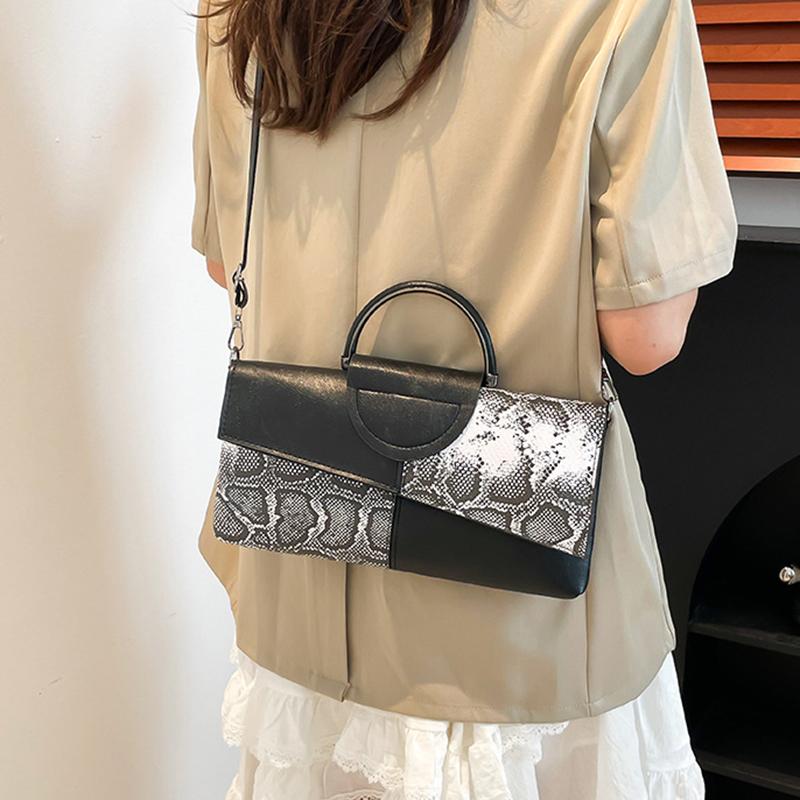 PU Synthetisches Leder Damen Schulter Umhängetasche Mode Lässig Abendessen Alligatormuster Klappe Handtasche und Geldbörse