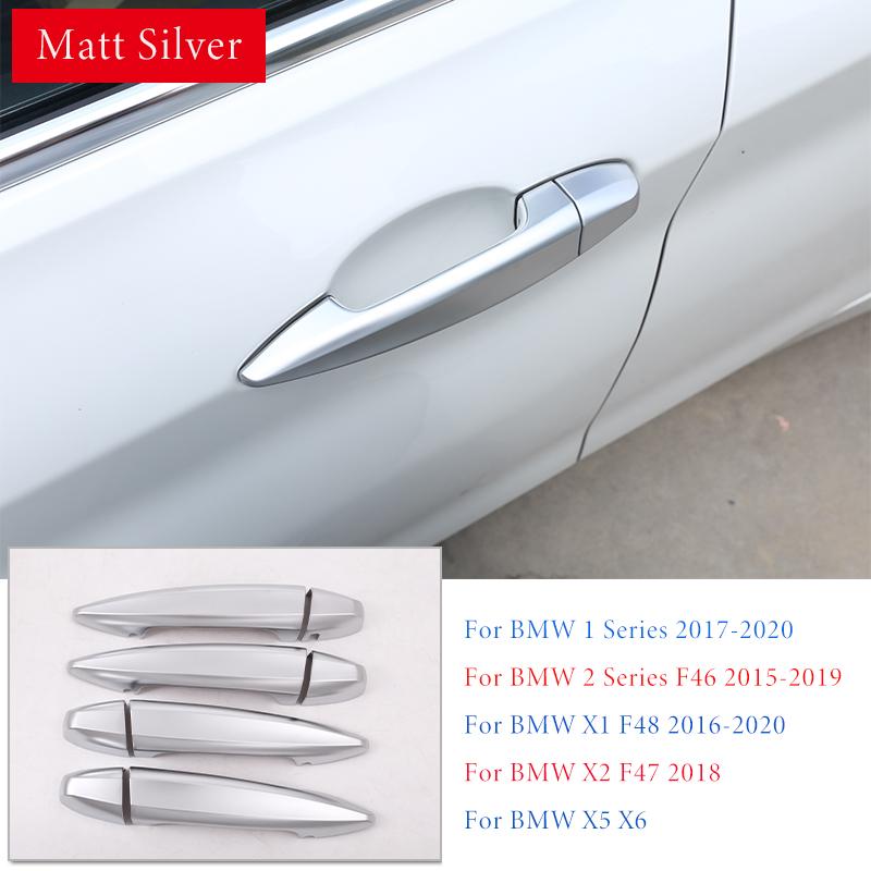 ABS Chrome Car Outer Door Handle Cover Door Bowl Protection Covers Sticker Trim For BMW 1 2 Series X1 X2 X5 X6 Auto