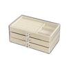 Jewelry Storage Box with 3 Layers Large Capacity Rounded Corners Velvet Interior Earrings Rings Organizer Storage Case