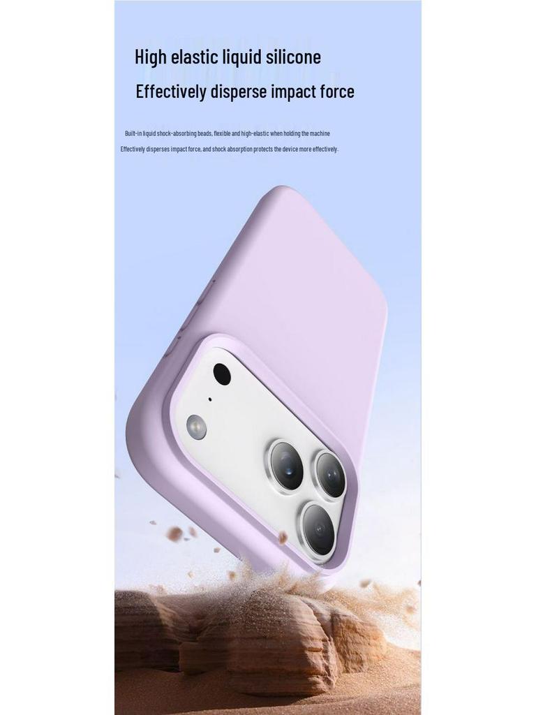 Flüssigsilikon-Magnet-Handyhülle für iPhone 16 Pro Max – Vollständige Abdeckung, Neues Design mit großem Loch