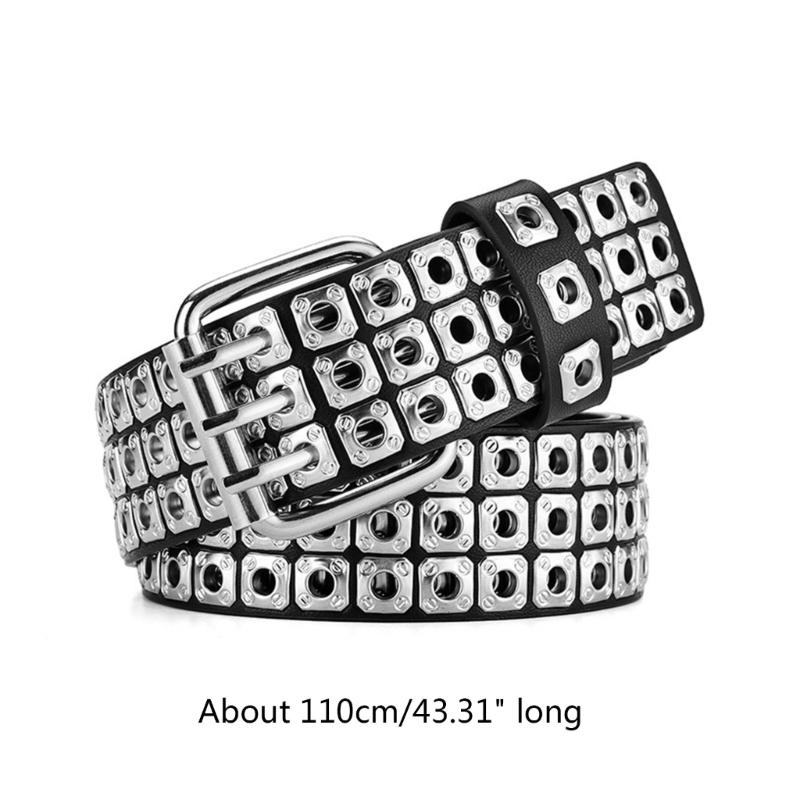 Women Adjustable Waist Belt Black Color Belt All-match Coat Dress Men Harajuku Formal Waistband with Pin Hole Decor