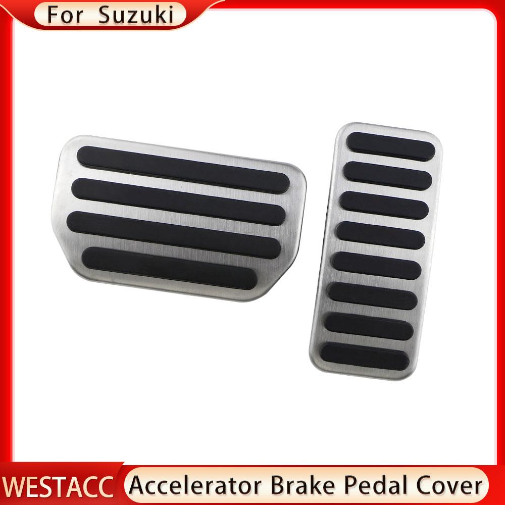 Edelstahl-Auto-Gasbremspedalabdeckungen für Suzuki SX4 Aerio Ciaz Vitara S-Cross Splash Ignis Kizashi Sidekick