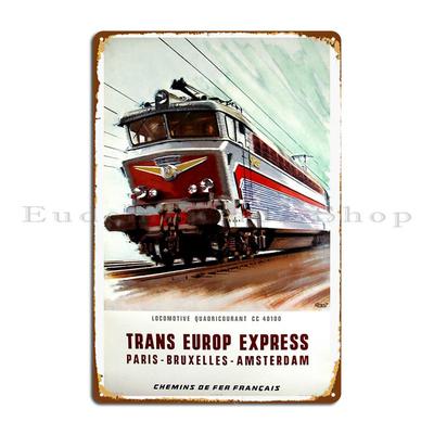 Trans Europa Express Vintage Metallschild Druck Garage Club Keller Vintage Gemälde Blechschild Poster