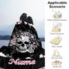 Skull Flower Customize Your Name Blanket Multi-purpose Personalized Blanket Ultra-Soft Perfect for Bed Livingroom Chair Bedding