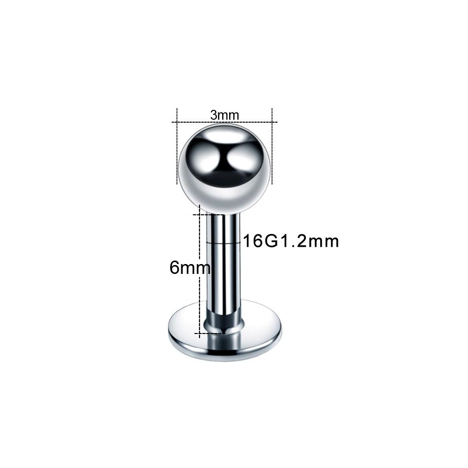 1PC Steel Labret Monore Ring Lip Stud Piercing Orelha Cartilage Ear Helix Stud Tragus Barbell Earrings Piercing Sexy Jewelry 16G