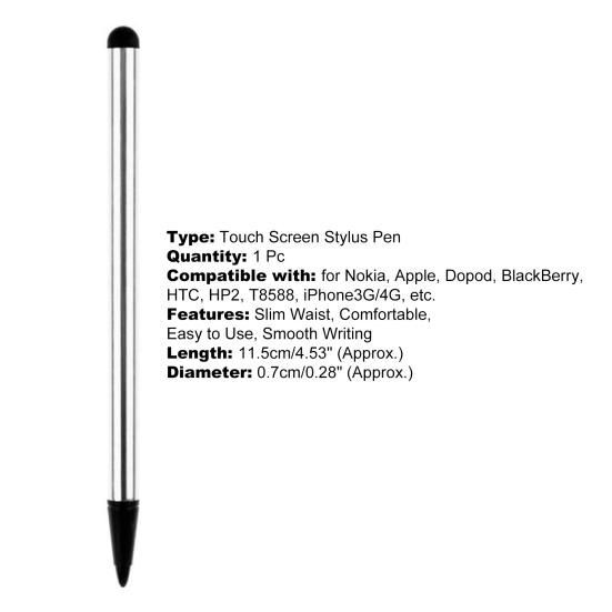 Stylus Pen Capacitive Dual Function Metal Pole Multipurpose Touch Screen Pen for iPhone