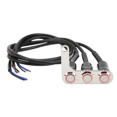 Interrupteur de guidon de moto LED Acier inoxydable Étanche pour klaxon phare spot Lampes droite