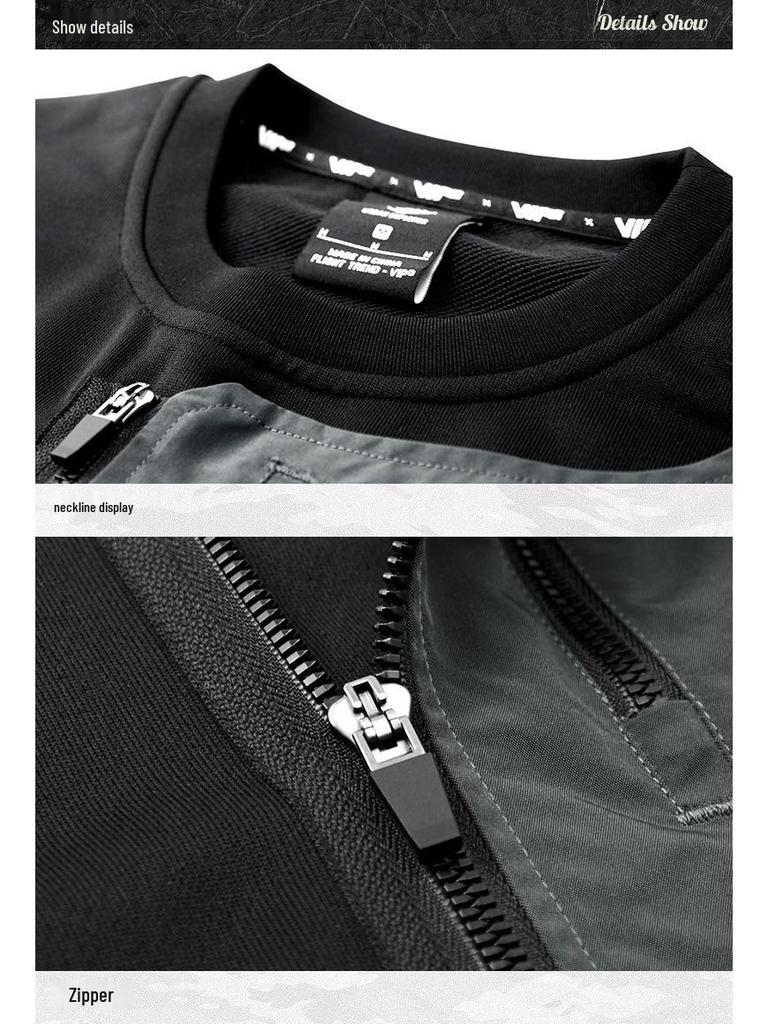 Herren Koreanischer Stil Taktisches Sweatshirt: Herbst/Winter, Trendig, Langärmlig, Rundhalsausschnitt, Fake-Zweiteiler