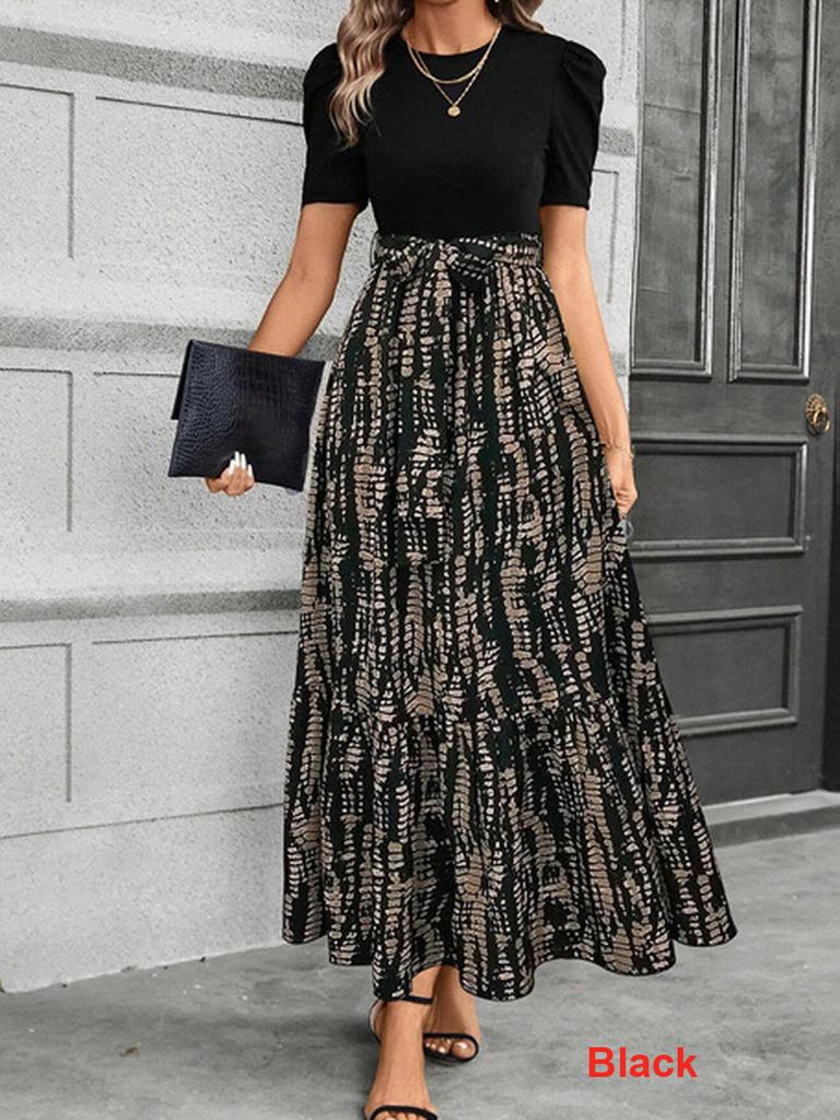 Floral Print High Waist Elegant Dress for Women,elegant Dress,party Dress,summer Dress,flower Print,high Waist Dress
