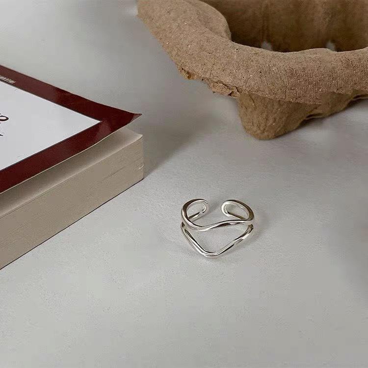 Adjustable Thai Silver Retro Ring: Trendy, Versatile, Hip Hop-Inspired Design for Women