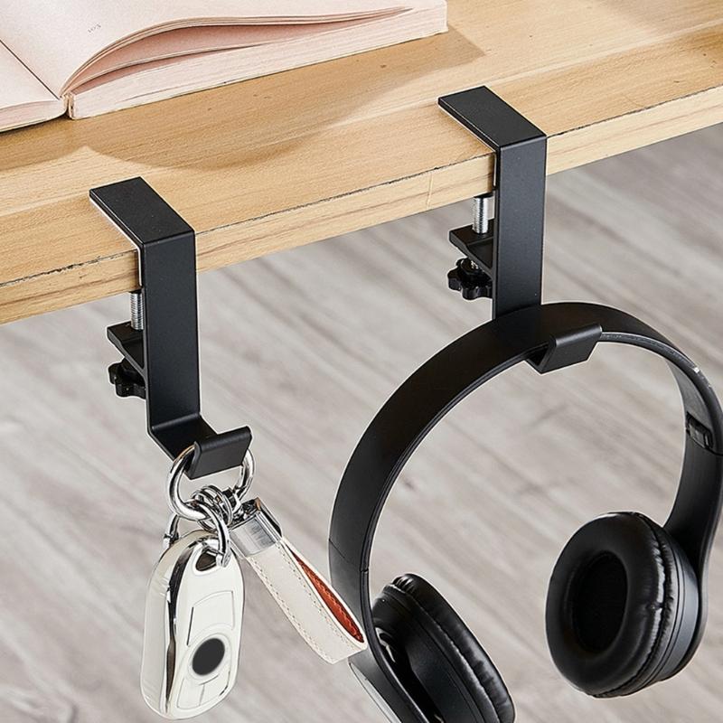 Set of 4 Removable Desk Edge Hook No Adhesive Needed for Easy Installation and Functional Use in Homes or Office