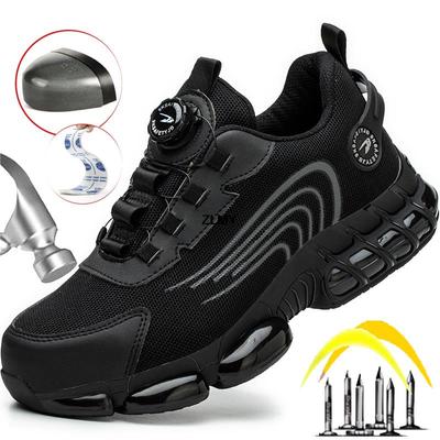 ZLMY Safety Shoes Men Rotary Button Steel Toe Sneaker Men's Work Shoes Puncture Proof Anti-smash Sport Man Work Safety Boots New