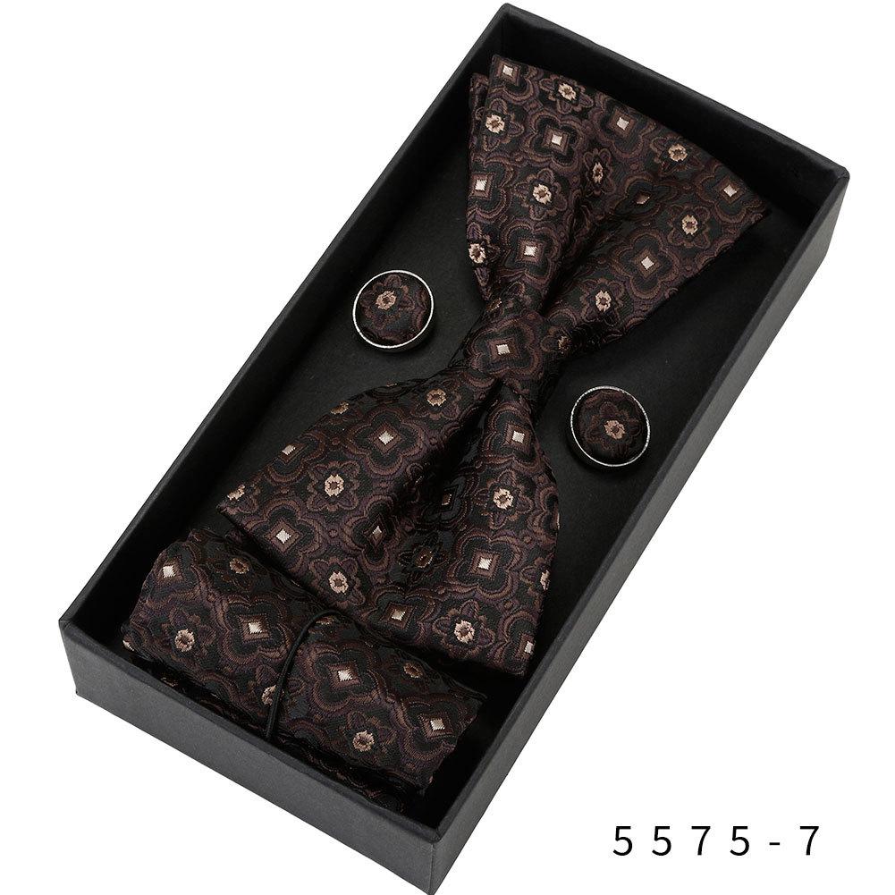 Men's Formal & Casual Bow Tie, Cufflinks, and Pocket Square Set - Korean Style for Weddings & Events