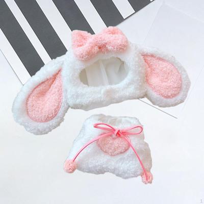 15cm-17cm Plush Doll Clothes,Cartoon,Bunny Costume Set, Soft Dress Up Stuffed Animals Clothes