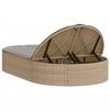 Vidaxl Double Sun Lounger With Cushions, Beige, Poly Rattan