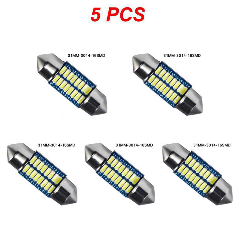 1/3/5PCS Festoon Car LED Interior Reading Light 4000K Warm White C5W C10W 31mm 36mm 39mm 41mm Auto Room Ceiling Dome Lamp 12V