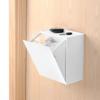 Wall Mounted Storage Box Flip Lid Design Space Saving Large Capacity Wall Mounted Storage Organizer Box for Cotton Swab Floss Tissue White