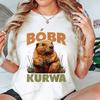 Cartoon Biber Kurwa T-Shirt Hohe Qualität 100% Baumwolle Kurzarm T-Shirts Kurwa Biber Unisex Mode Lässige T-Shirts Grafisch Bedruckt