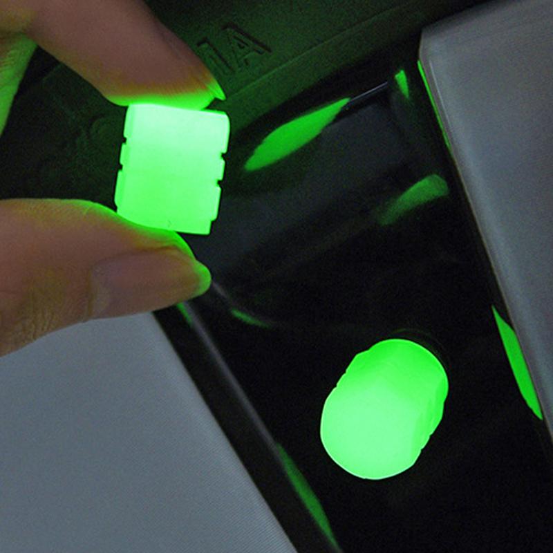 1-16 ks Světelné krytky ventilků pneumatik pro automobily Fluorescenční noční svítící kryt ventilku Zelený prachotěsný kryt ventilku pneumatiky Autopříslušenství