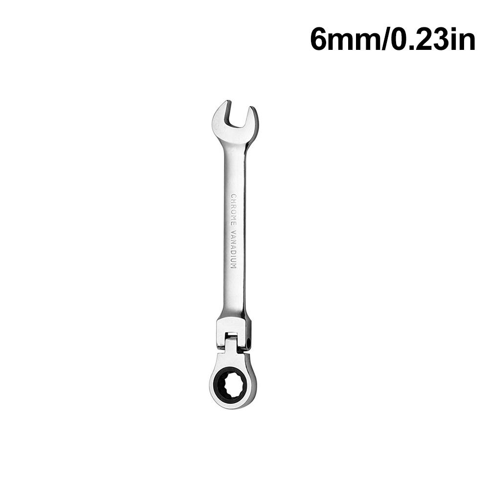 Flexible Pivoting Head Ratchet Wrench Spanner Garage Metric hand Tool 6mm-14mm For auto and Home Repair 1pcs