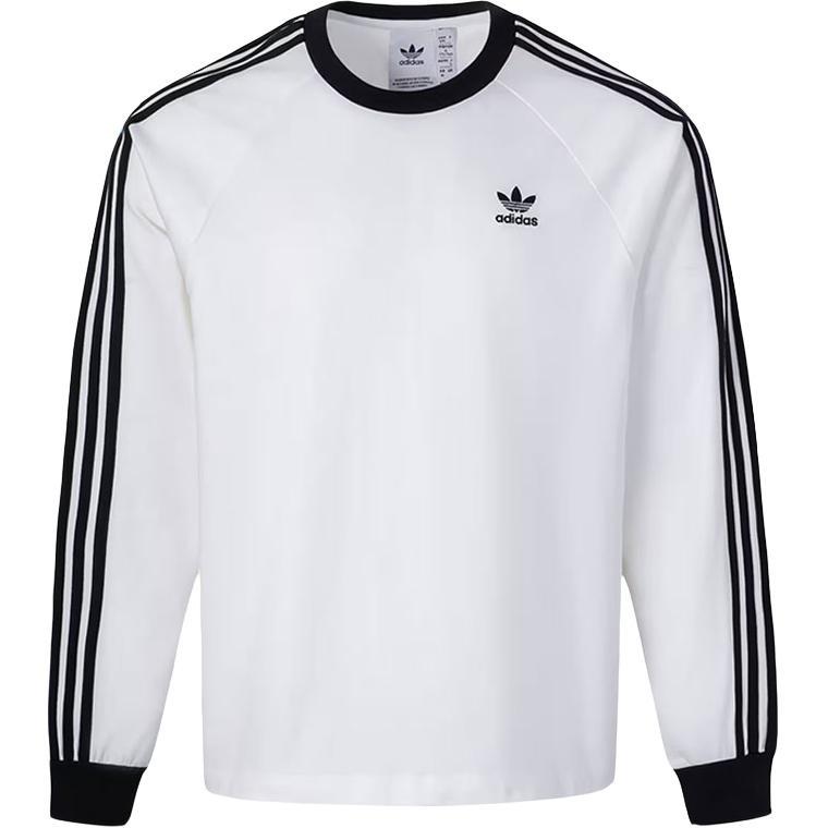 adidas Classic Long Sleeve T-shirt Asia Sizing White Black Men s KE5825 XXL