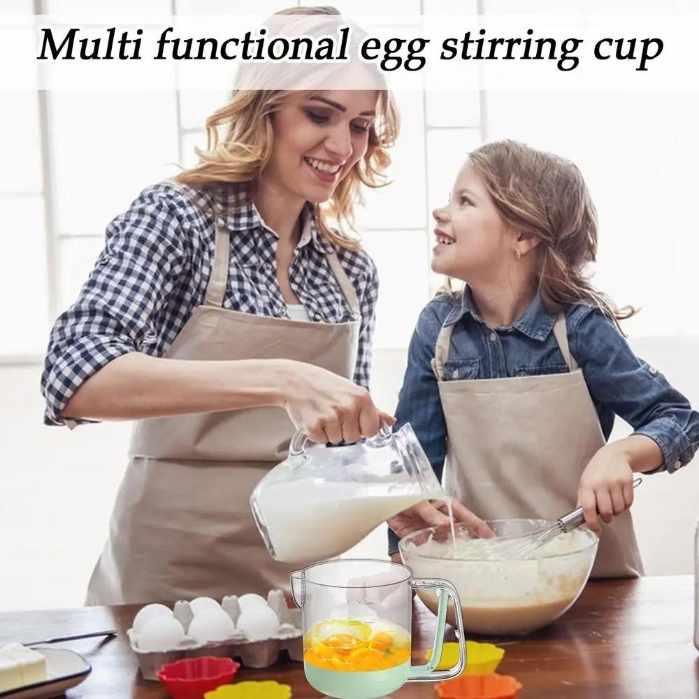 With Clear Scale Egg Beater Manual Liquid Mixing Cup Cream Stirring Cup Kitchen Accessories
