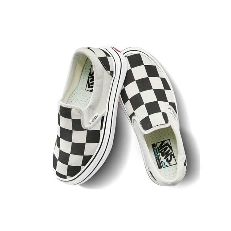 Vans Super ComfyCush Slip-On Big Classics Checker Women Sneakers Black Off-White VN0A4U1FXT4