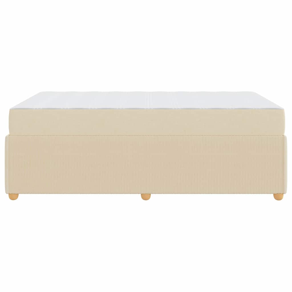 Bed Frame with Mattress Cream 120 X 190 Cm Fabric