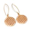 Flower of Life Divine Geometry Flower of Life 925 Sterling Silver with Zirconia and Pink Gold Earrings