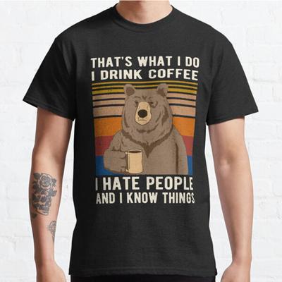 Plus Size S-3XL That's What I Do I Drink Coffee Printed T-shirt Men's Tops Fashion Clothes Tees