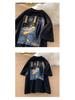 Men's Oversized Ethereal Letter Print Pure Cotton Short-Sleeve T-Shirt - American Street Style