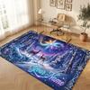Winter Theme Soft Crystal Velvet Rug Custom Name & Text Print Non Slip Floor Rug for Bedroom Living Room