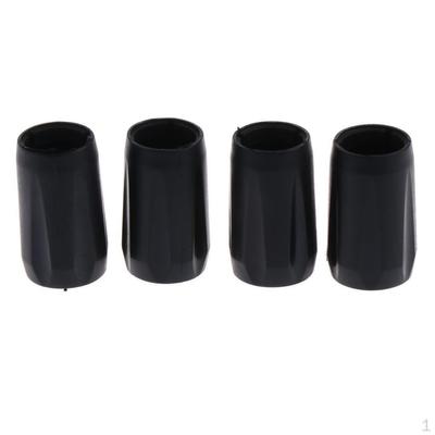 4x Backpacking Stick End Gear Outdoor Hiking Pole Protective Caps - Black, 14mm