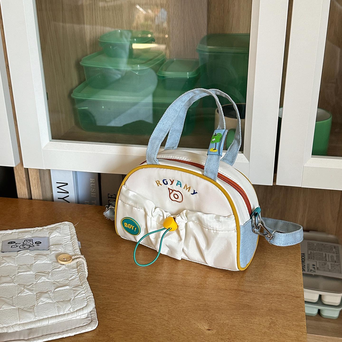 Korean Cute Embroidery Crossbody Bag Women s Niche Design Minimalist Color Block Versatile Casual Shoulder Bag 1598₽