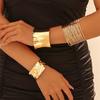 3Pcs/Set Arm Bracelets, C-Shaped Adjustable Open Bangles, Metal Electroplated Stackable Arm Cuffs, Metal Electroplated Bracelets for Women