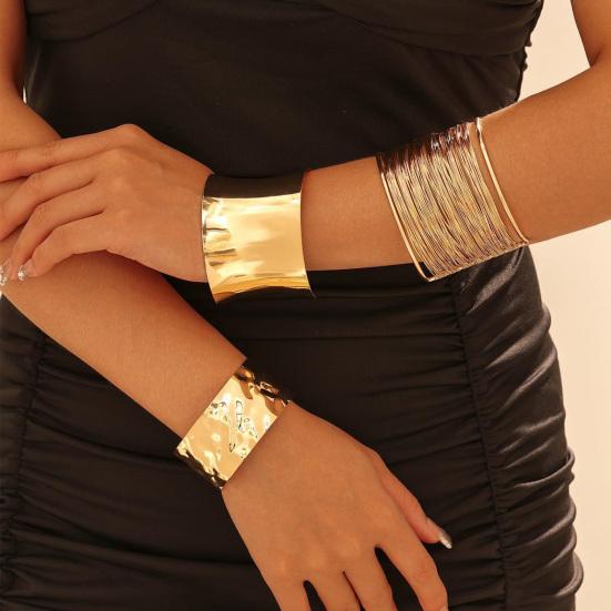 3Pcs/Set Arm Bracelets, C-Shaped Adjustable Open Bangles, Metal Electroplated Stackable Arm Cuffs, Metal Electroplated Bracelets for Women