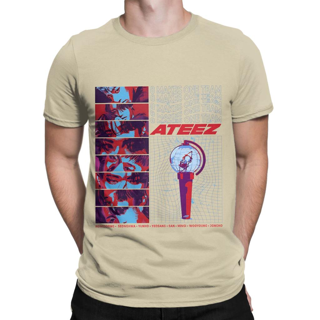 aAteez OT8 Retro Streetwear Inspired Design Novelty Graphic 100 Cotton TShirt aAteez Tops Tees For Unisex