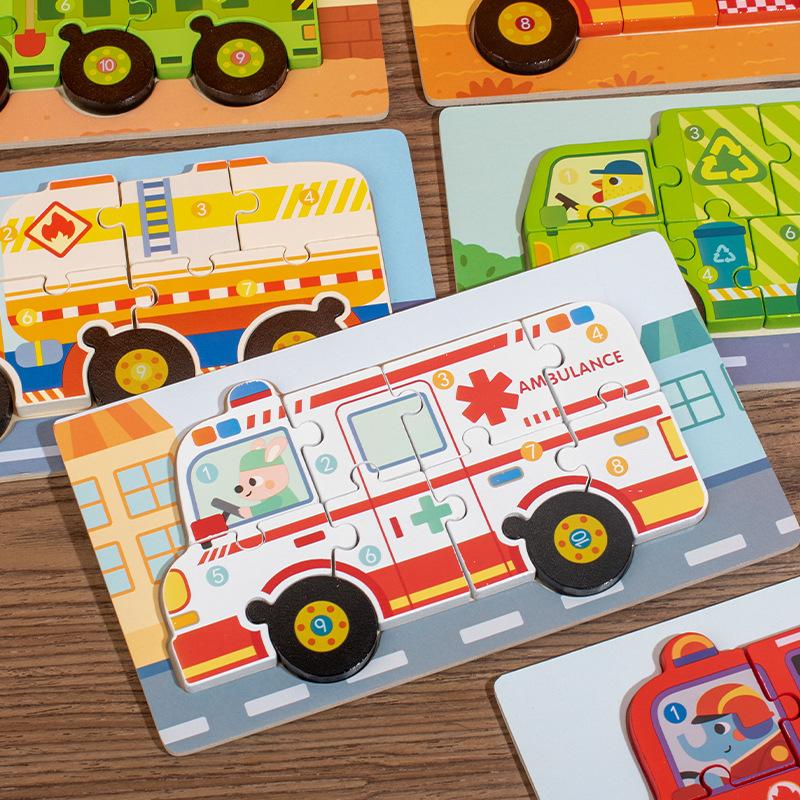 Children'S Three-Dimensional Puzzle Toys Kindergarten Educational Early Education Development Baby Wooden Boys And Girls Buckle Puzzle Toys