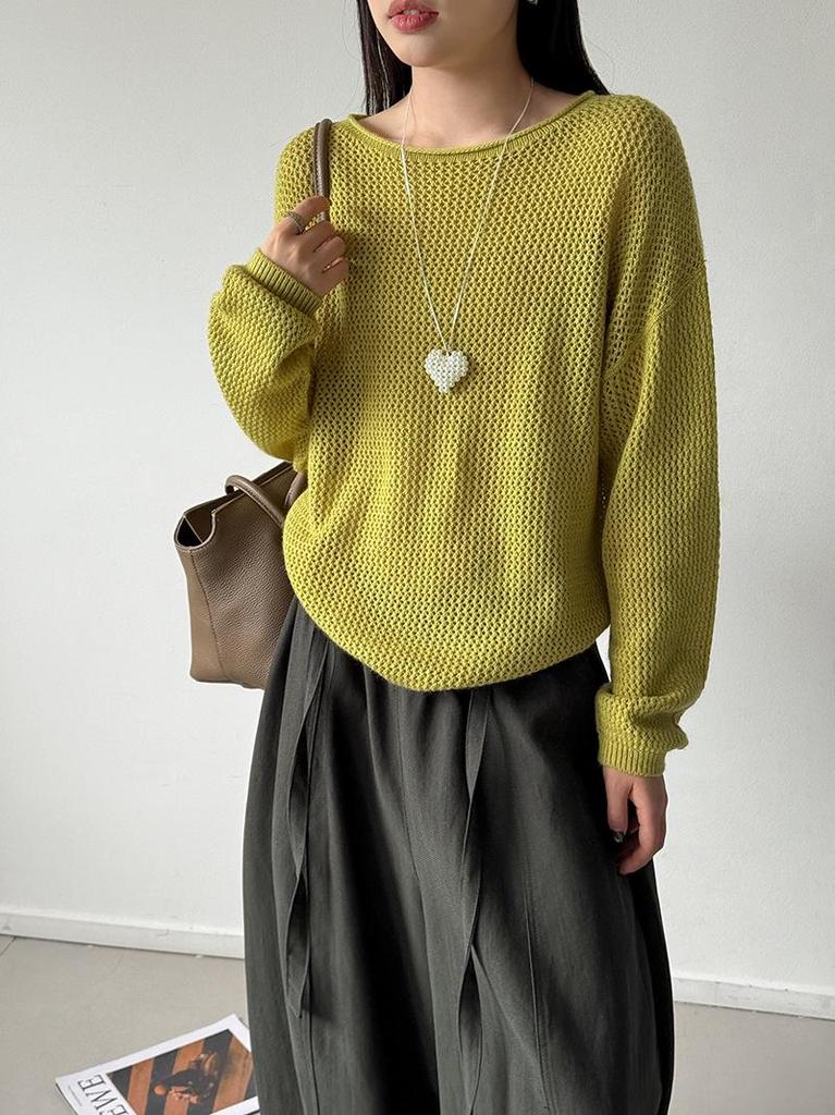 Autumn Korean Fluffy Women's Sweater - Soft, Loose, Round Neck Knit in Lazy Fashion Style