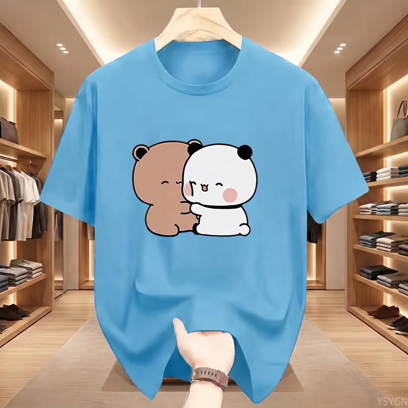 Panda Bear Bubu Dudu Love Hug Graphic T Shirts Harajuku Cartoon Short Sleeve Tshirt Kawaii Fashion Oversized Tshirts Unisex