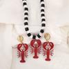 Handmade Lobster Earrings Stone Beaded Shells Earring Bohemian Bohemian Jewelry  Summer