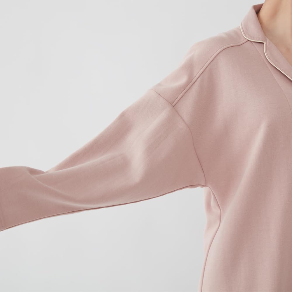 GUNZE Pajamas KAIMIN NAVI Easy-to-Turn Long-Sleeve Long-Pants Cardboard Knit Ladies L Size