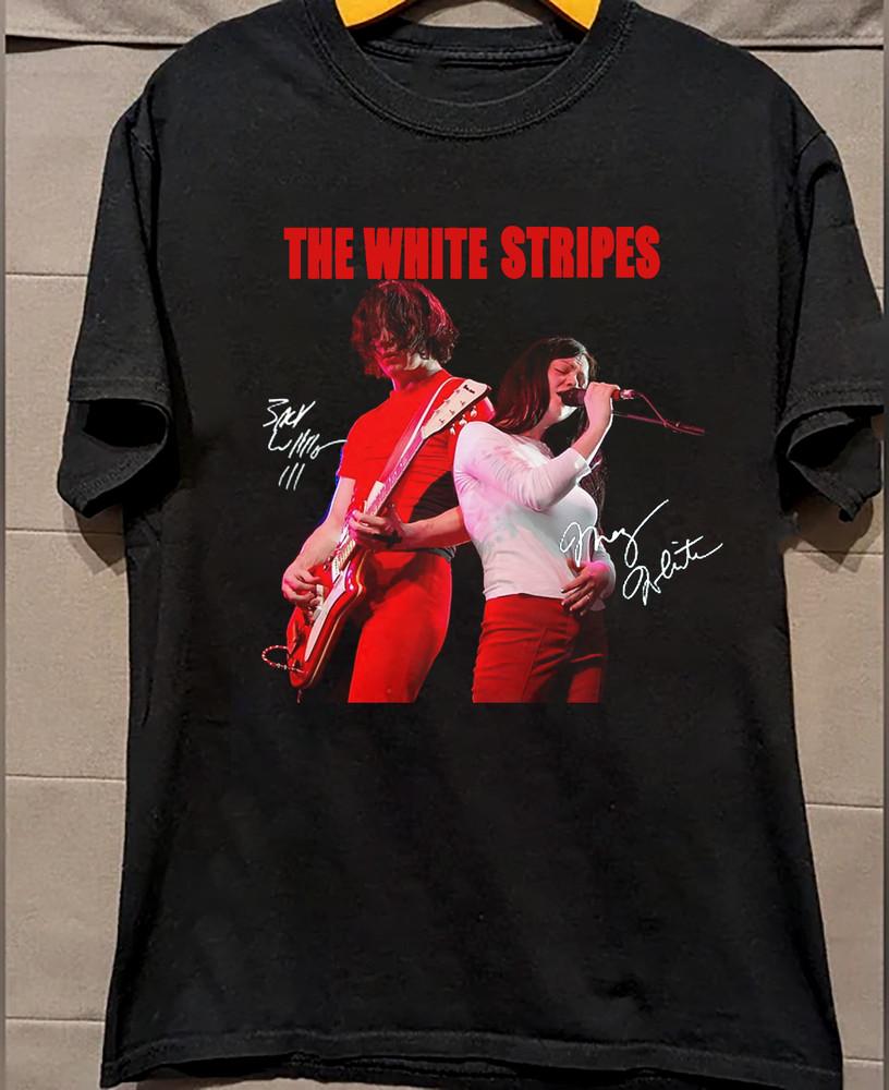 The White Stripes Band Signature T Shirt Black All Size Gift For Fan AL815