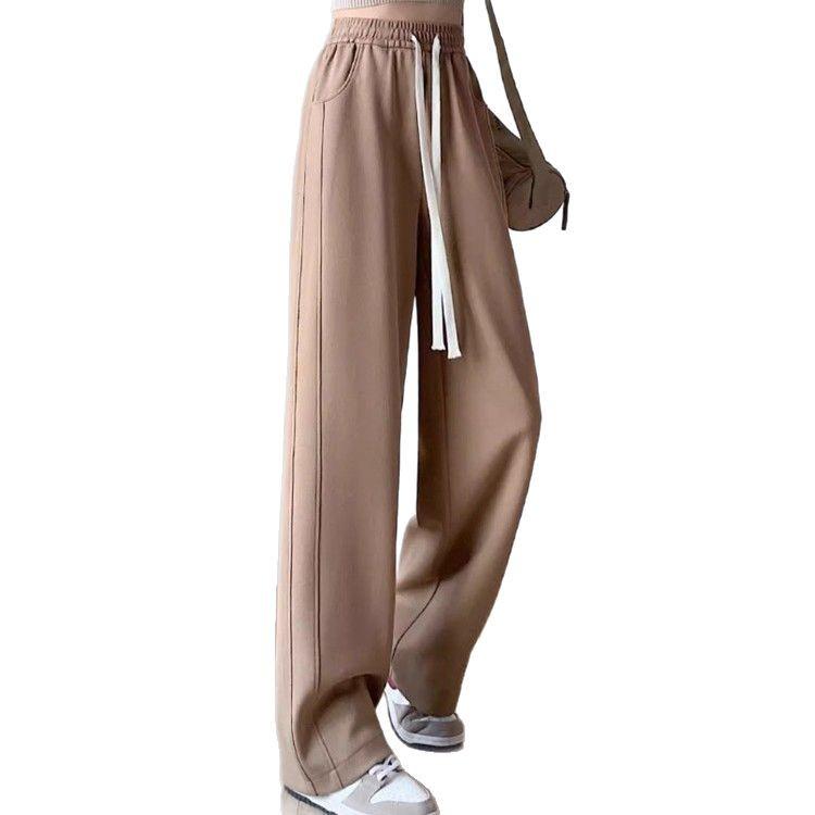 145 Narrow Women's High Waist Wide Leg Banana Sweatpants - New 2025 Petite Casual Straight Leg Pants.