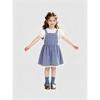 Sommer-Revers-Oberteil und kariertes Kleid Set für Mädchen